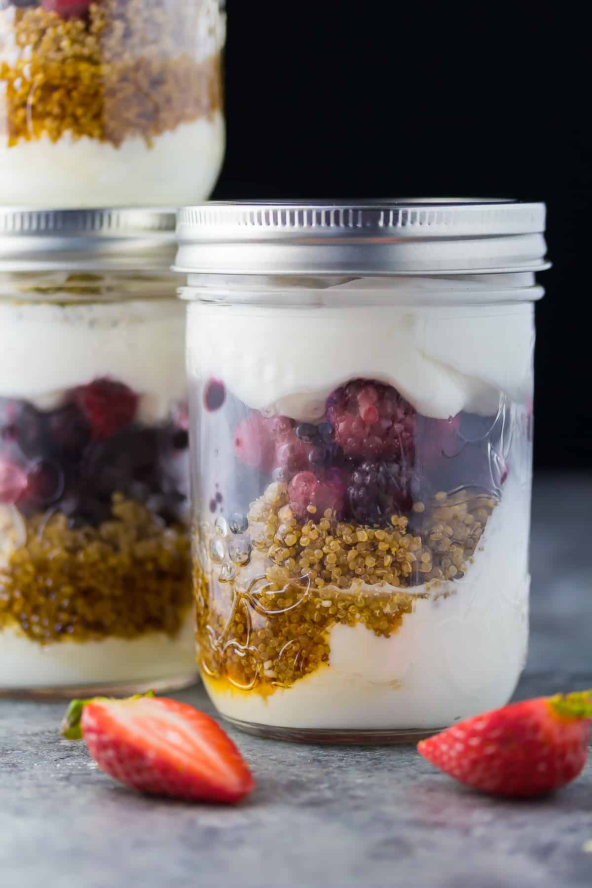 Berry Quinoa Yogurt Parfaits (Make Ahead)