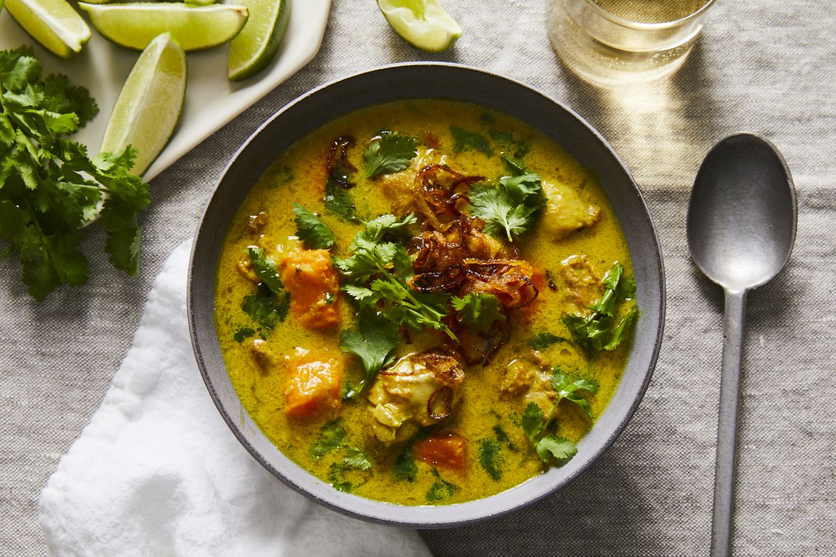 Burmese Chicken Braised in Coconut Milk & Turmeric with Sweet Potato