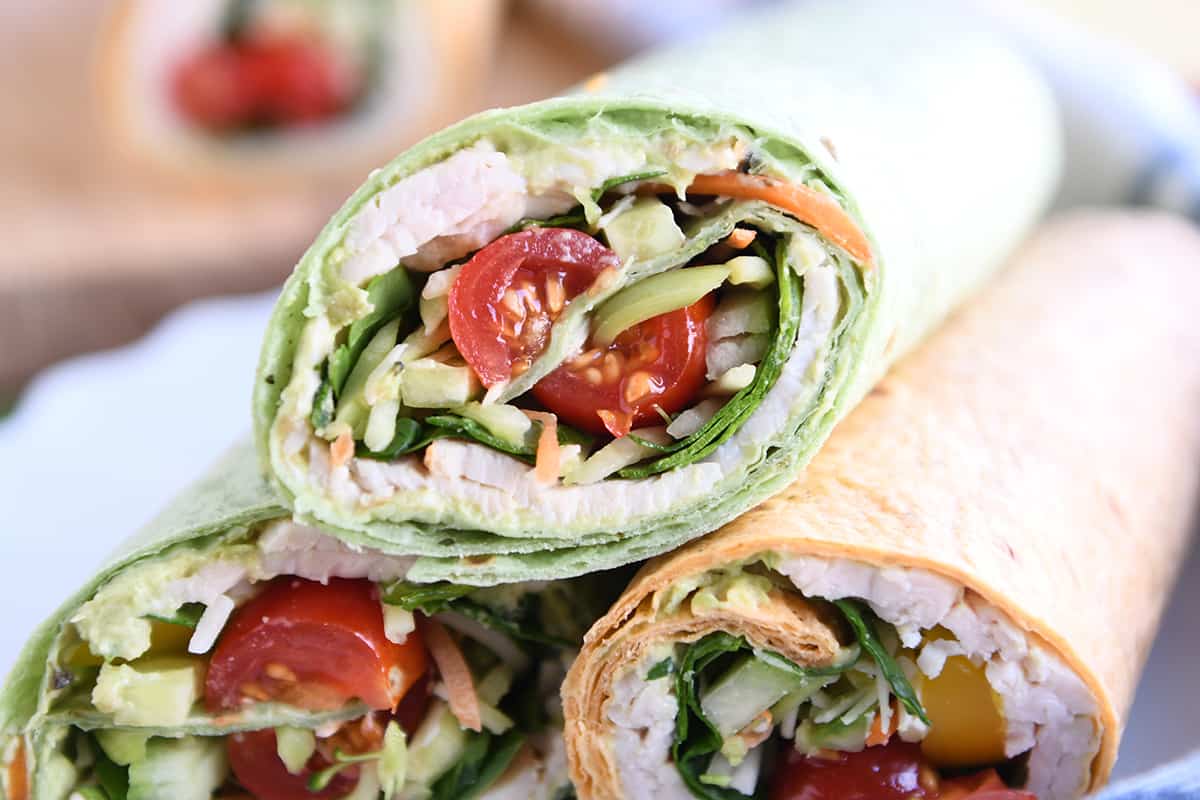 Turkey Avocado Veggie Wraps