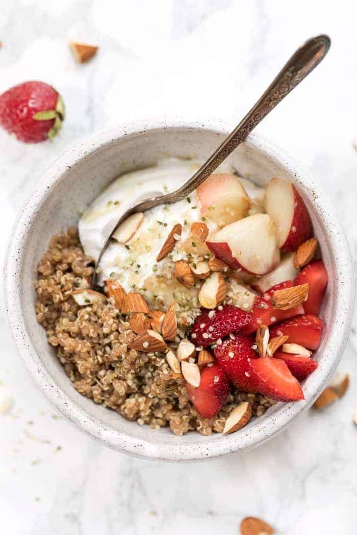 Strawberry & Peach Quinoa Breakfast Bowls