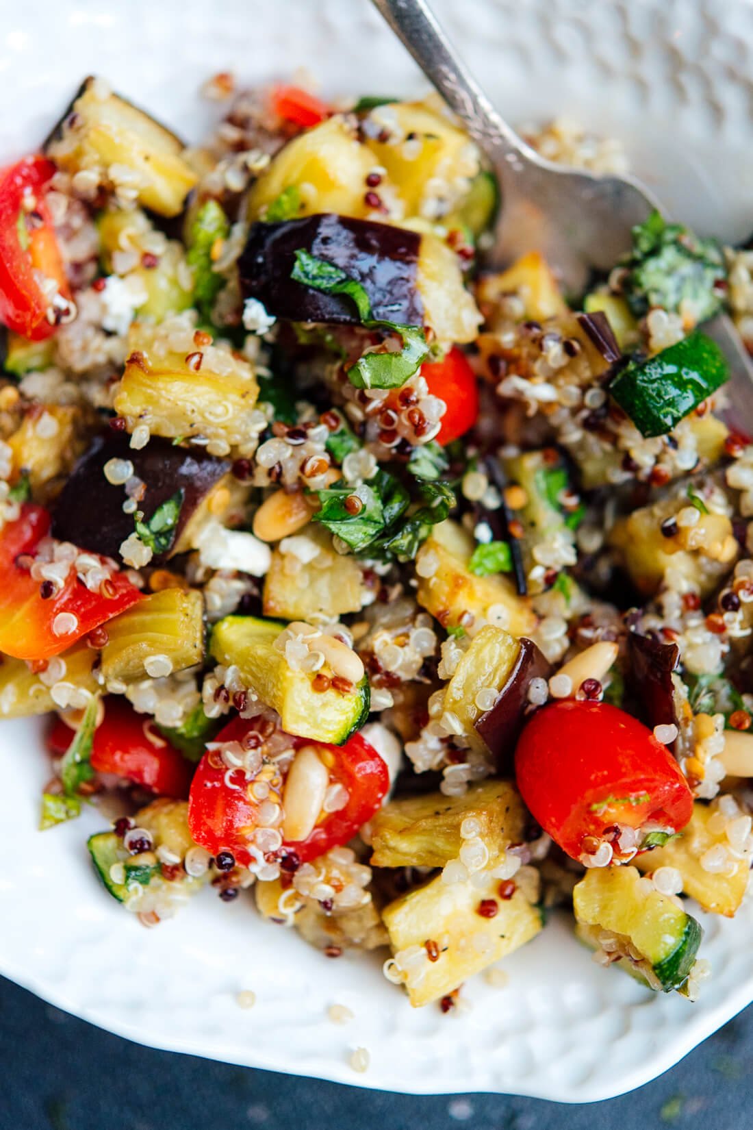 Mediterranean Quinoa Salad with Roasted Summer Vegetables