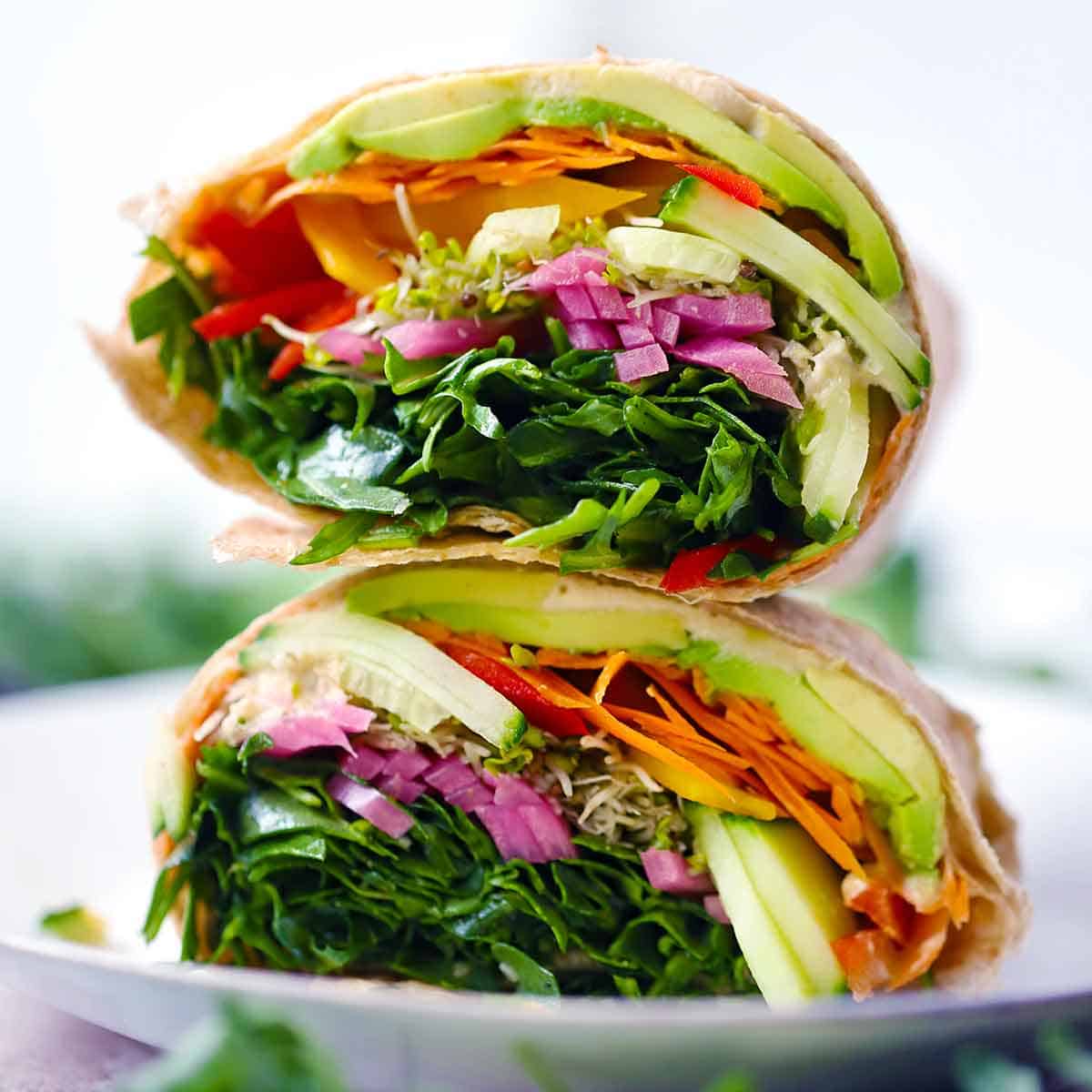 Veggie Wraps with Hummus and Avocado