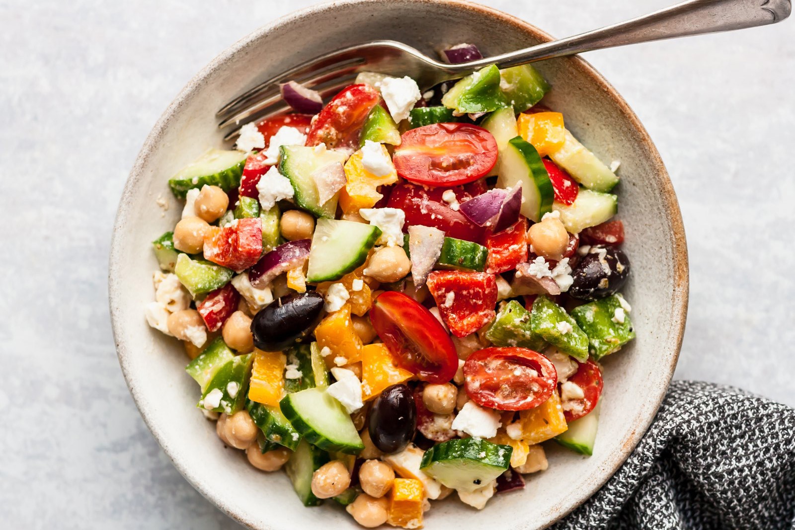 The Easiest Chickpea Greek Salad