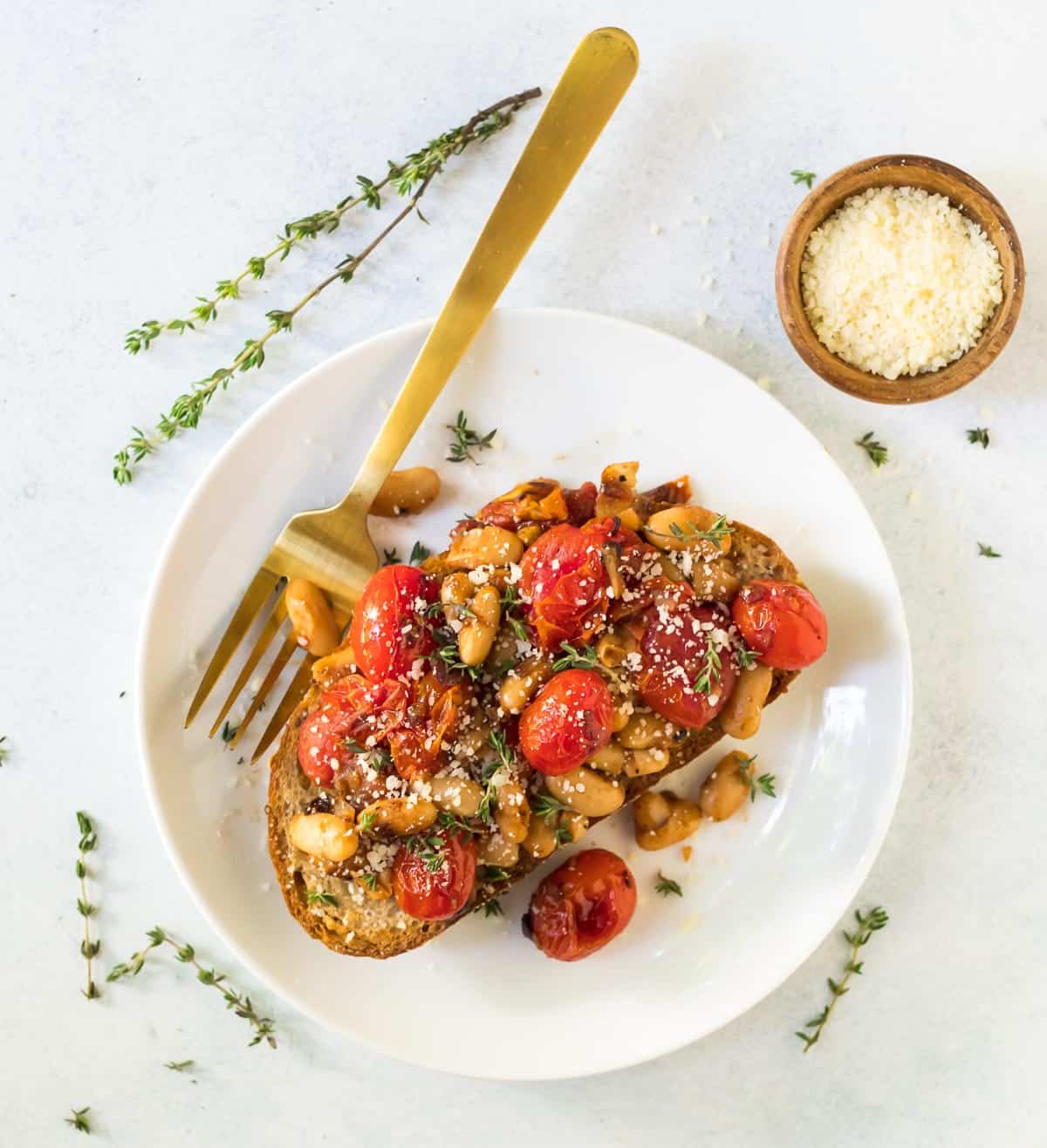 Tuscan White Bean Tomato Toasts