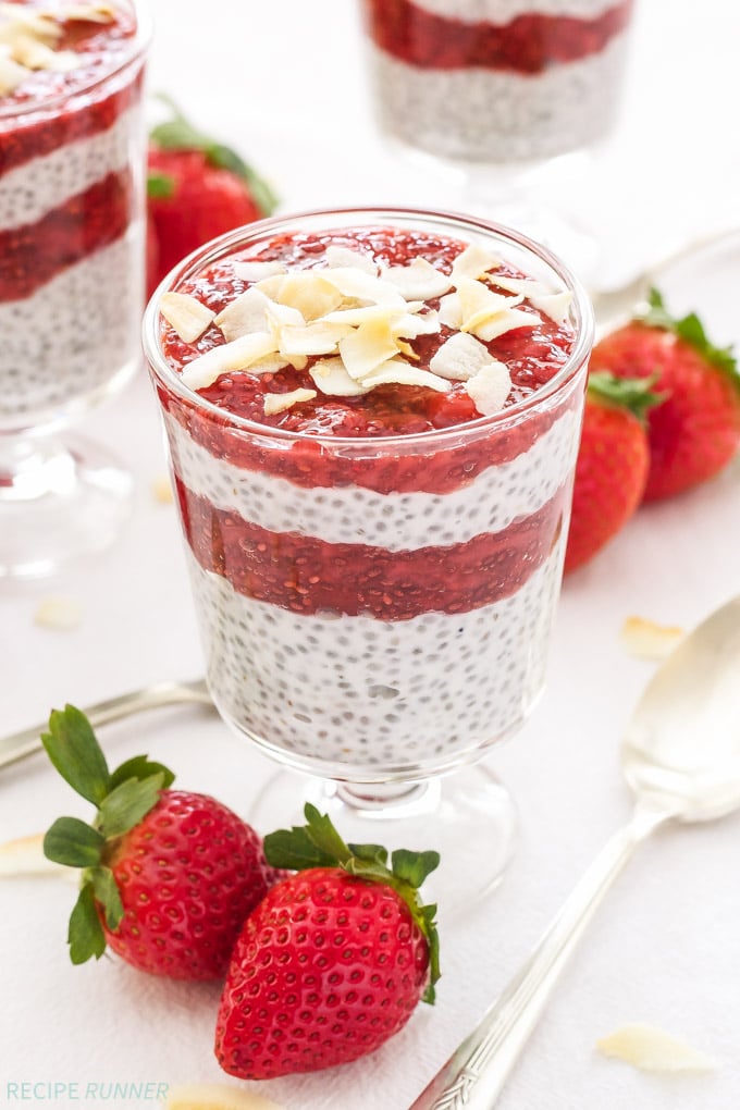 Strawberry Coconut Chia Pudding Parfaits