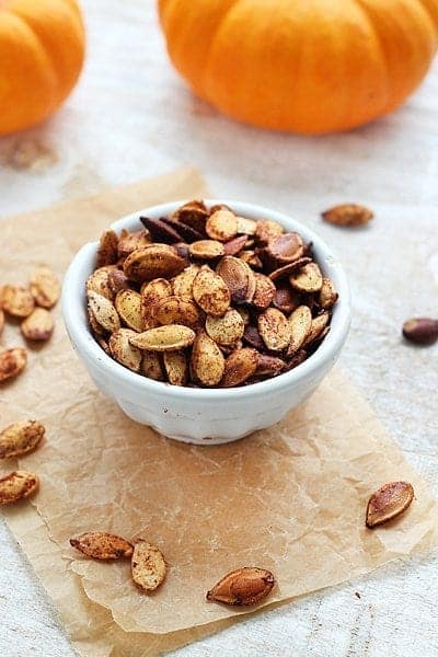 Pumpkin Pie Spiced Pumpkin Seeds