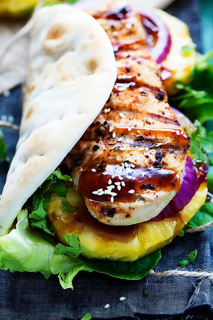 Grilled Pineapple Teriyaki Chicken Wraps