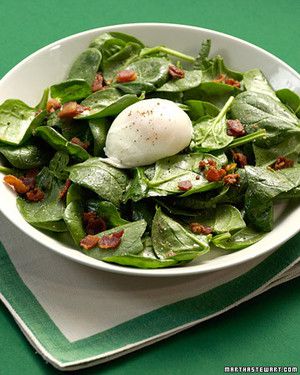 Spinach Salad with Poached Eggs