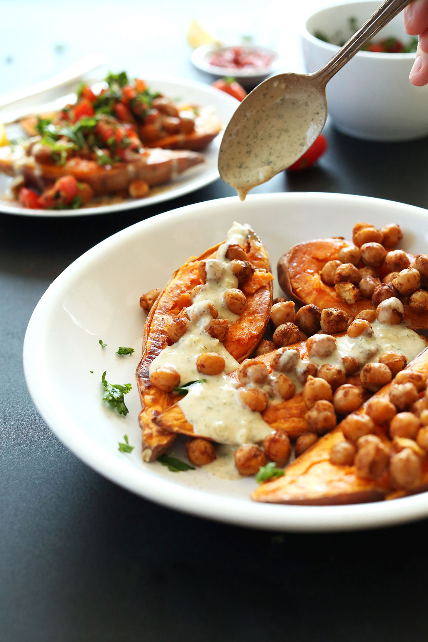 Mediterranean Baked Sweet Potatoes