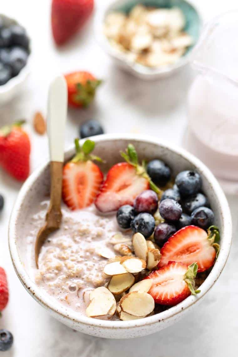 Strawberry Infused Quinoa Breakfast Cereal