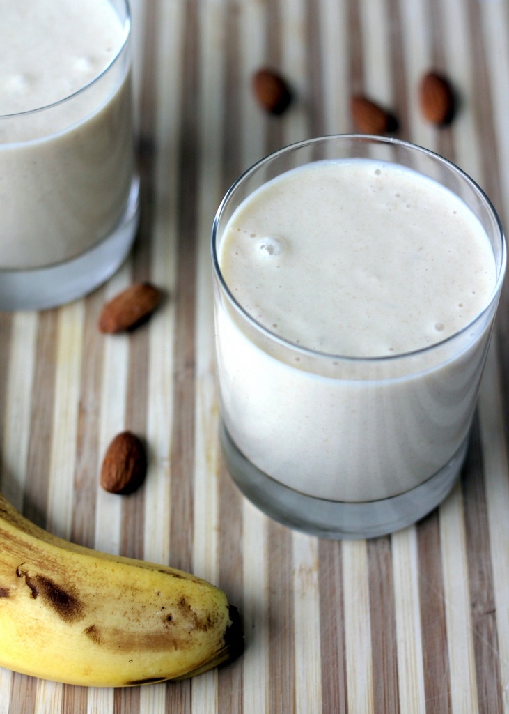 Vegan Almond Butter Banana Oatmeal Smoothie