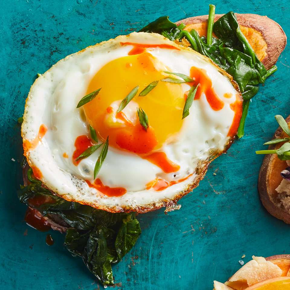 Spinach & Egg Sweet Potato Toast