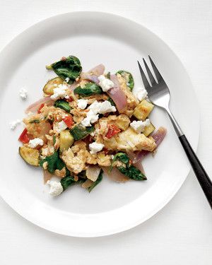 Vegetable Egg Scramble with Feta