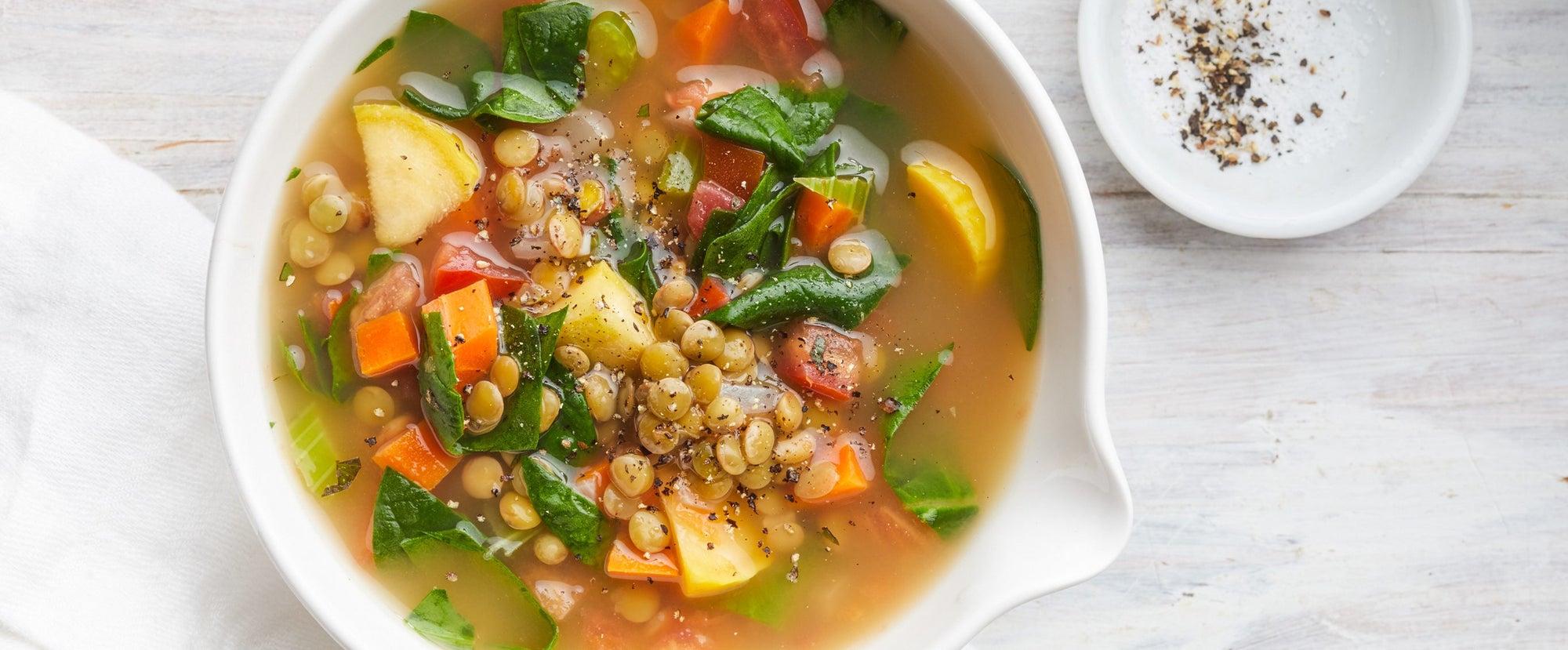 Mediterranean Lentil and Spinach Soup