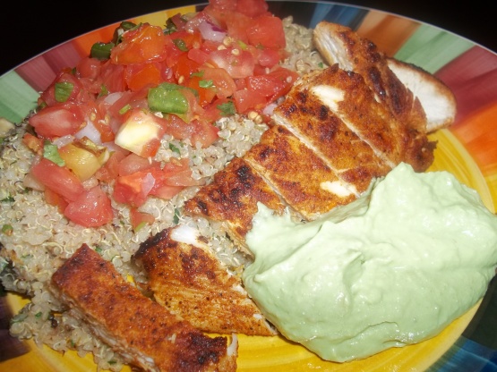 Blackened Chicken Breast With Cilantro LIme Quinoa