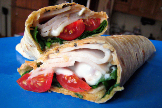 Swiss Turkey Wrap With Fresh Basil