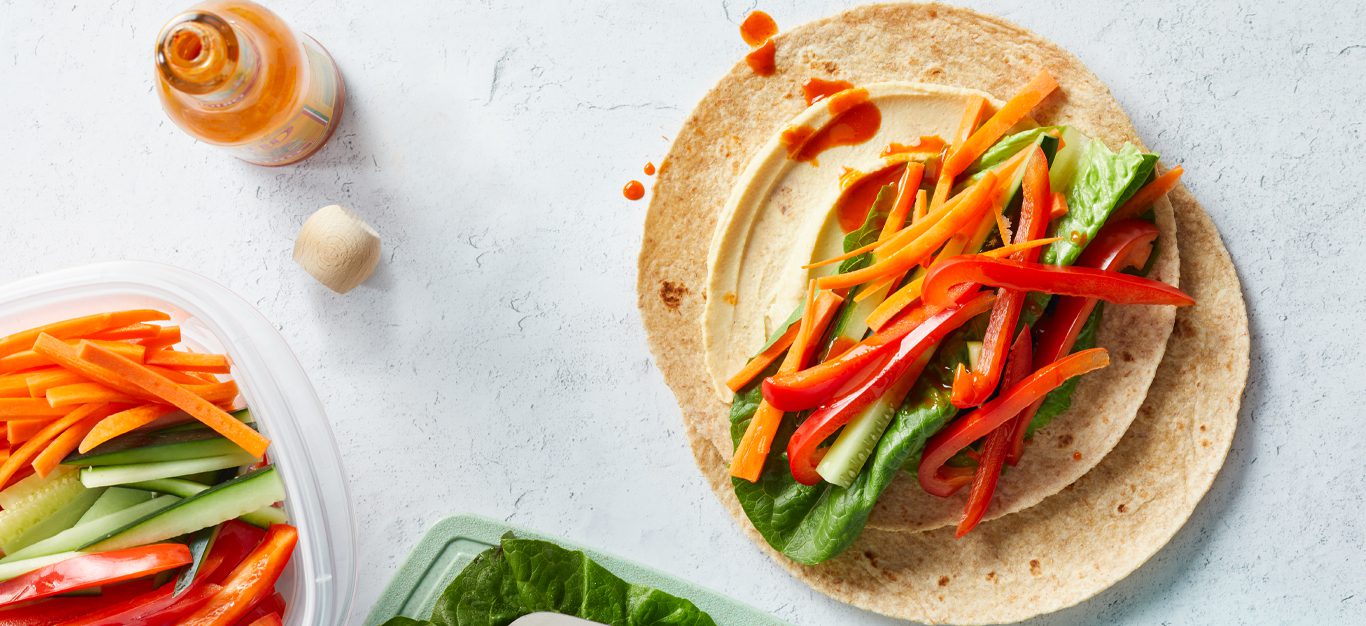 Super-Simple Hummus Veggie Wraps