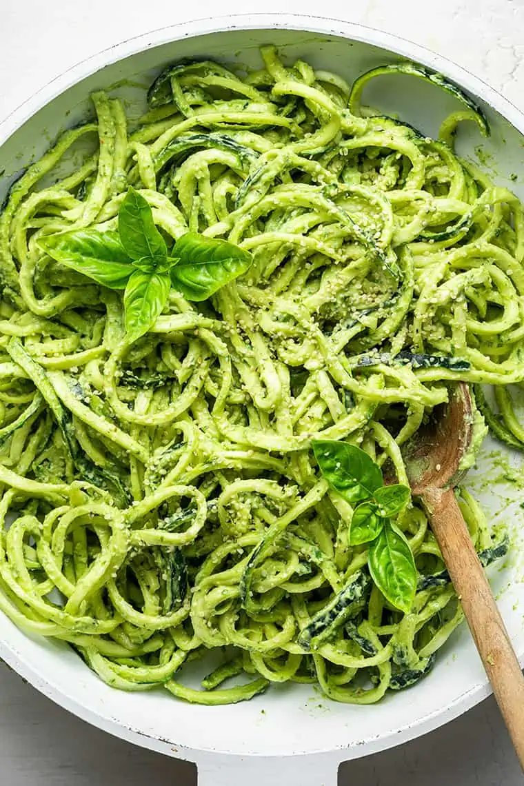 Raw Avocado Pesto Zucchini Noodles