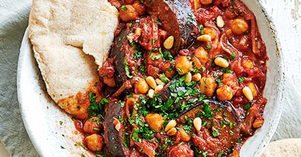 Aubergine & chickpea stew