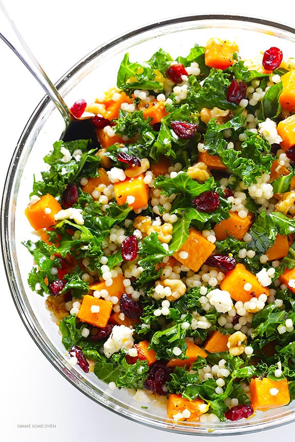 Roasted Butternut Squash, Kale and Cranberry Couscous