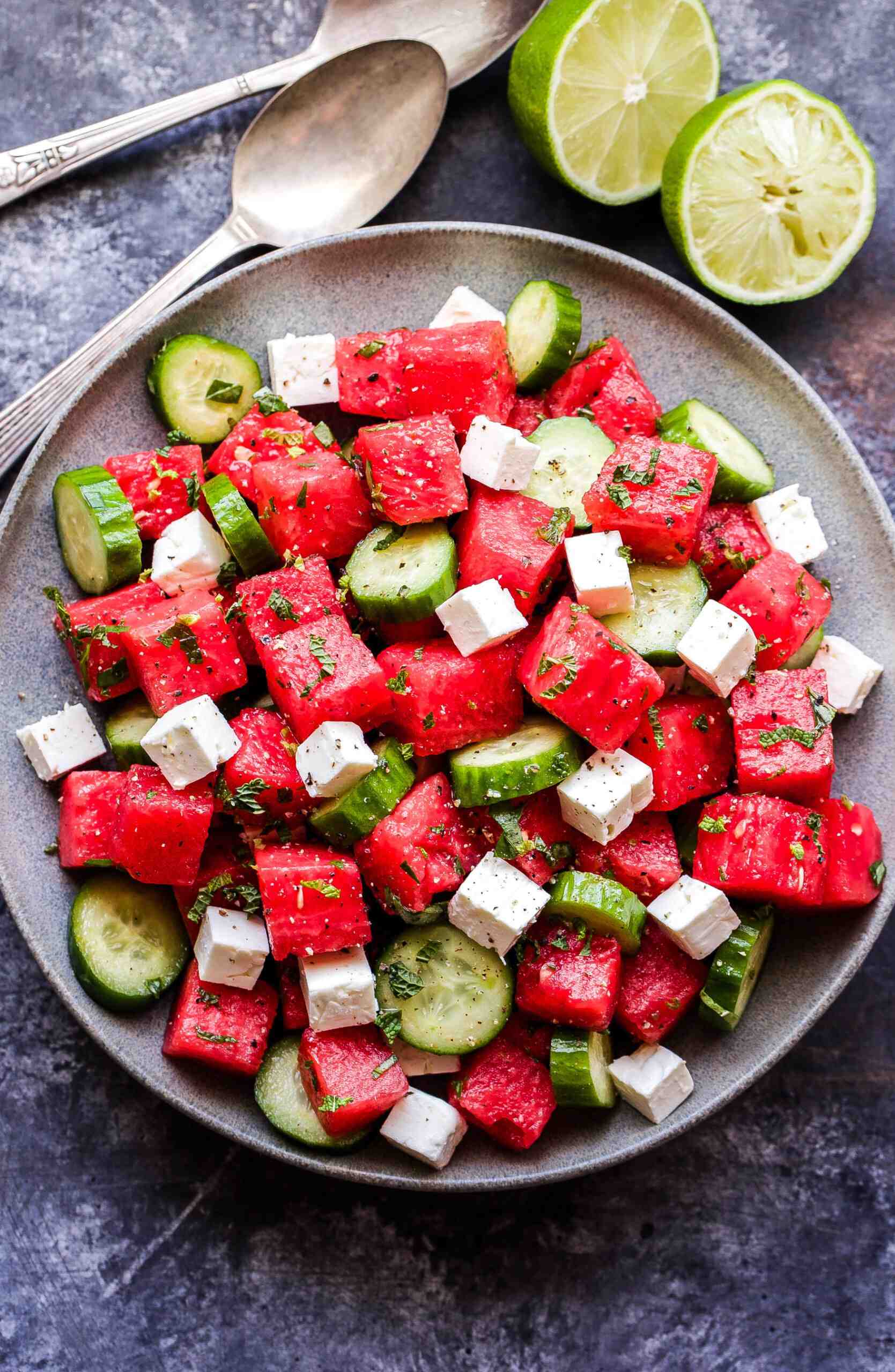 Watermelon Salad with Cucumber and Feta