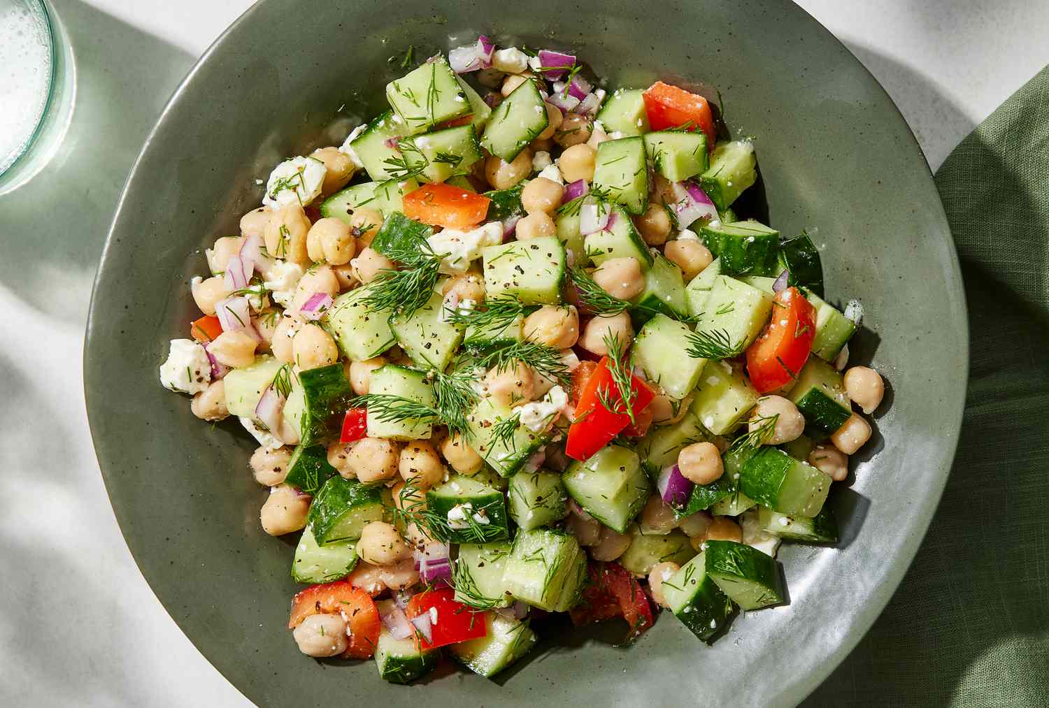 Cucumber Chickpea Salad with Feta & Lemon